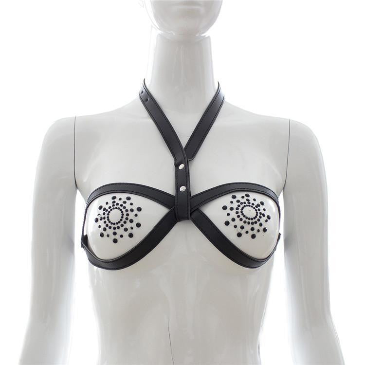 Leather Harness Open Bra for Women at itspleaZure