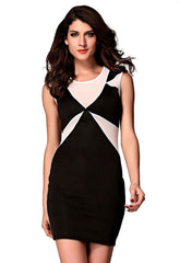 Classic Black Geometrical Bodycon Dress for Women at itspleaZure