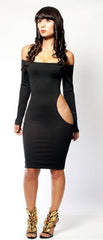 Hip Baring Black Dress for Women at itspleaZure
