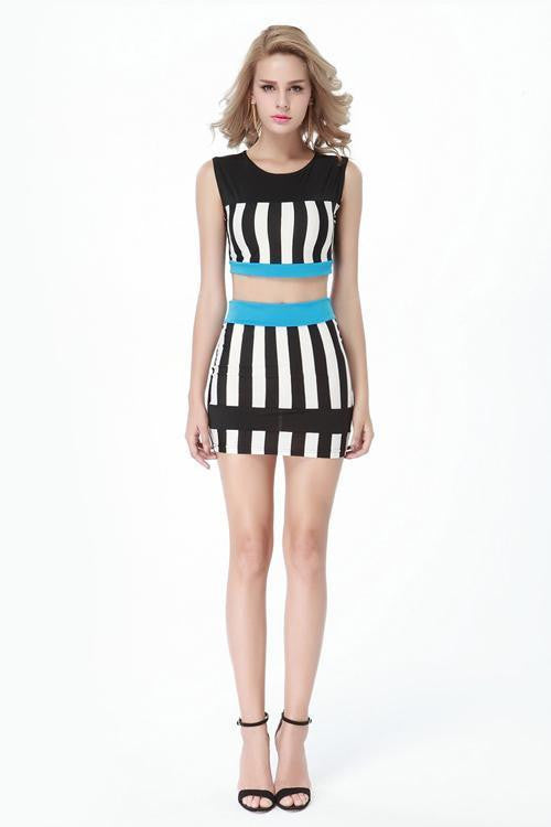 ItspleaZure Striped 2 Piece Bodycon Dress for  at itspleaZure