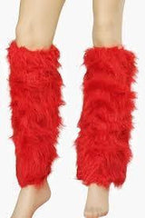 Fluffy Red Leg Warmers at itspleaZure