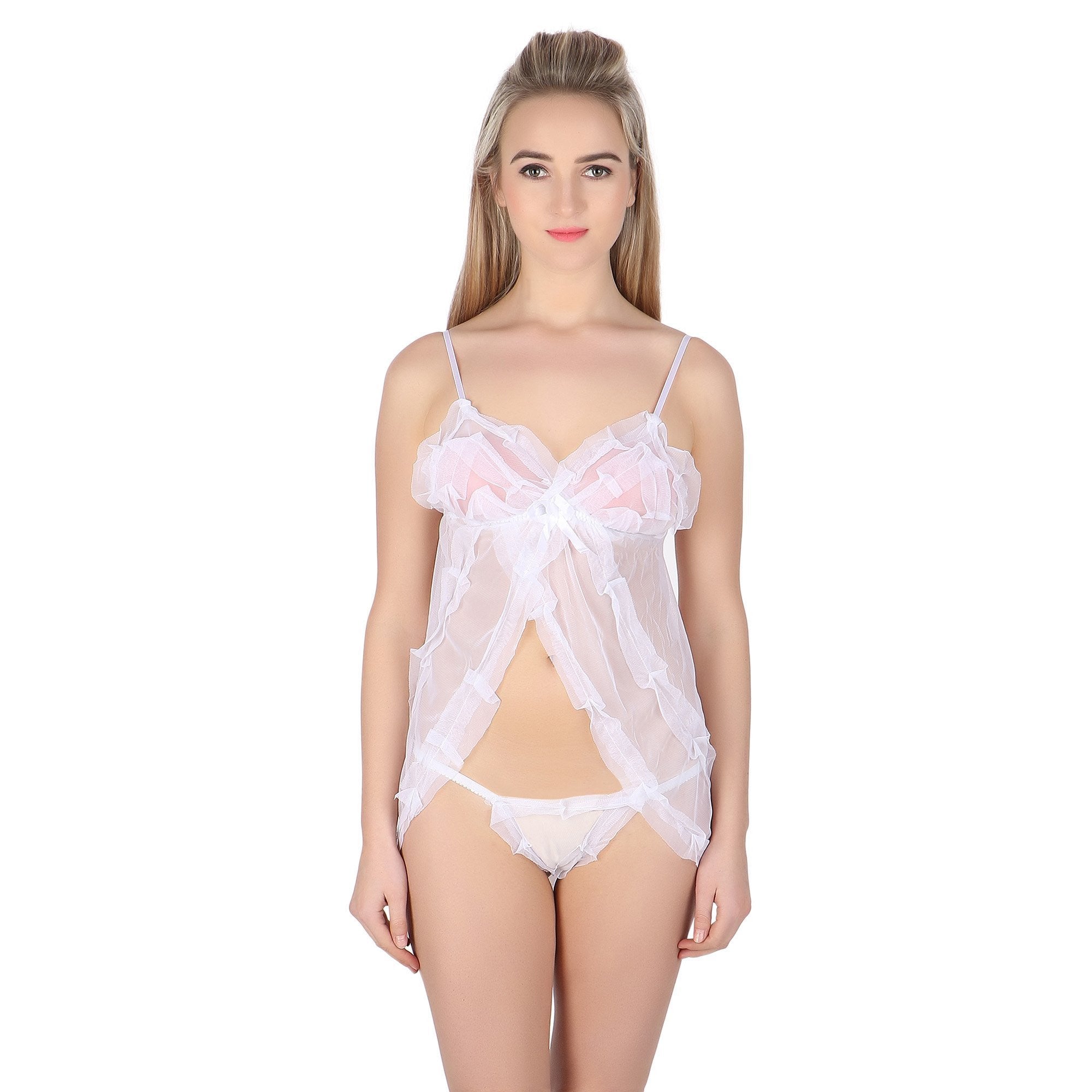Itspleazure White sexy sleepwear babydoll for women for at itspleaZure