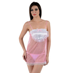 Itspleazure women see through Pink Sleepwear Babydoll for at itspleaZure