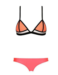 ItspleaZure Rose Pink Color Patchwork Two Piece Bikini Swimwear for  at itspleaZure