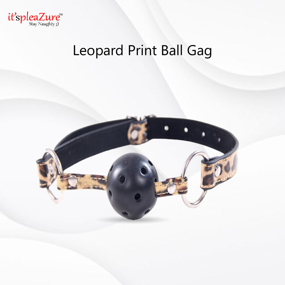 Leopard Print Ball mouth Gag on Itspleazure 