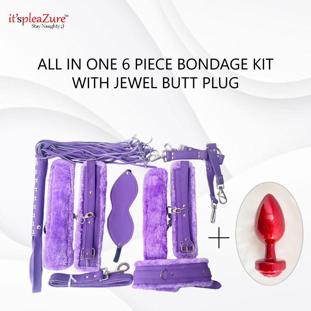 Buy itspleazure All in one 6 piece Bondage Kit with Jewel Butt Plug for Rs. 4,999.00 at itspleaZure Buy itspleazure All in one 6 piece Bondage Kit with Jewel Butt Plug for Rs. 4,999.00 at itspleaZure