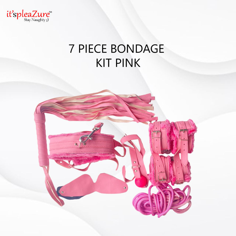 7 piece Pink Bondage & BDSM Kit Play at ItspleaZure