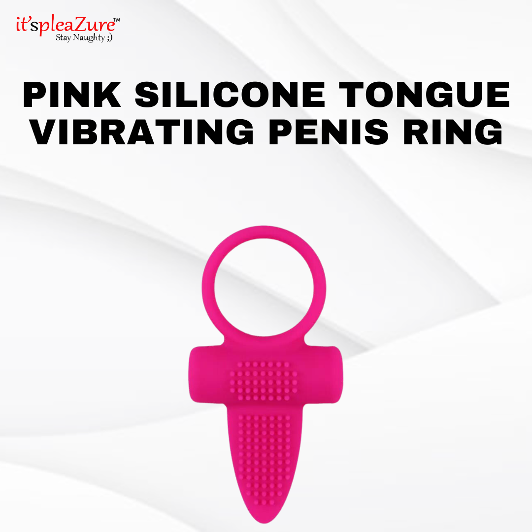 Itpleazure Pink Silicone Tongue Vibrating Penis Ring