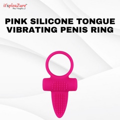 Itpleazure Pink Silicone Tongue Vibrating Penis Ring