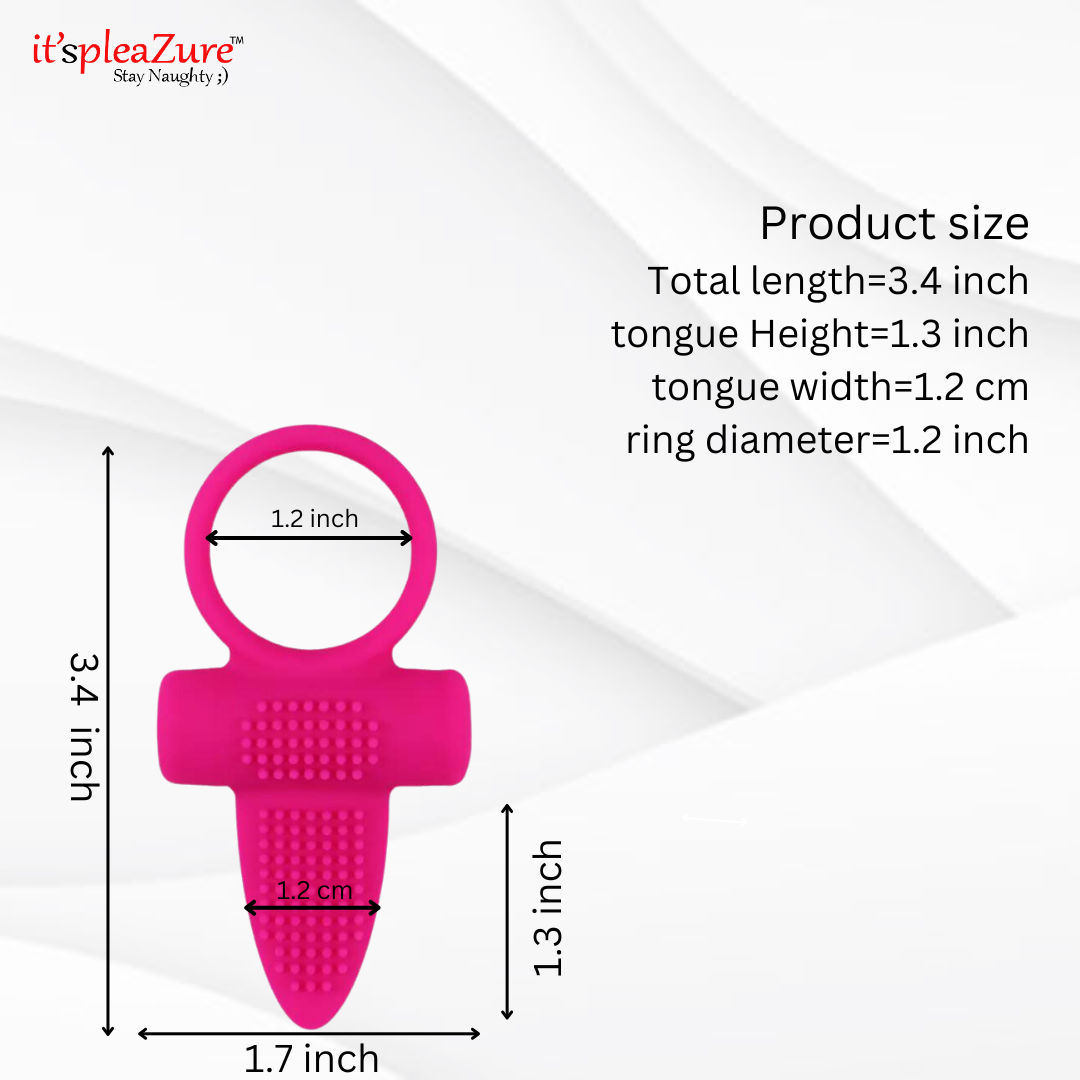 Itpleazure Pink Silicone Tongue Vibrating Penis Ring