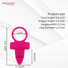 Itpleazure Pink Silicone Tongue Vibrating Penis Ring