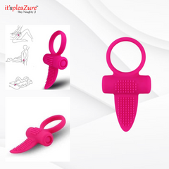 Itpleazure Pink Silicone Tongue Vibrating Penis Ring