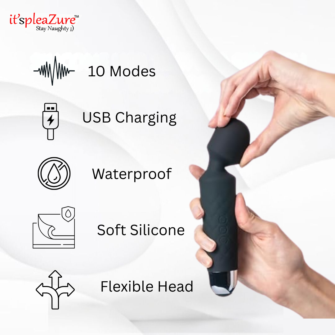 Itspleazure Black Wand Massager For Women