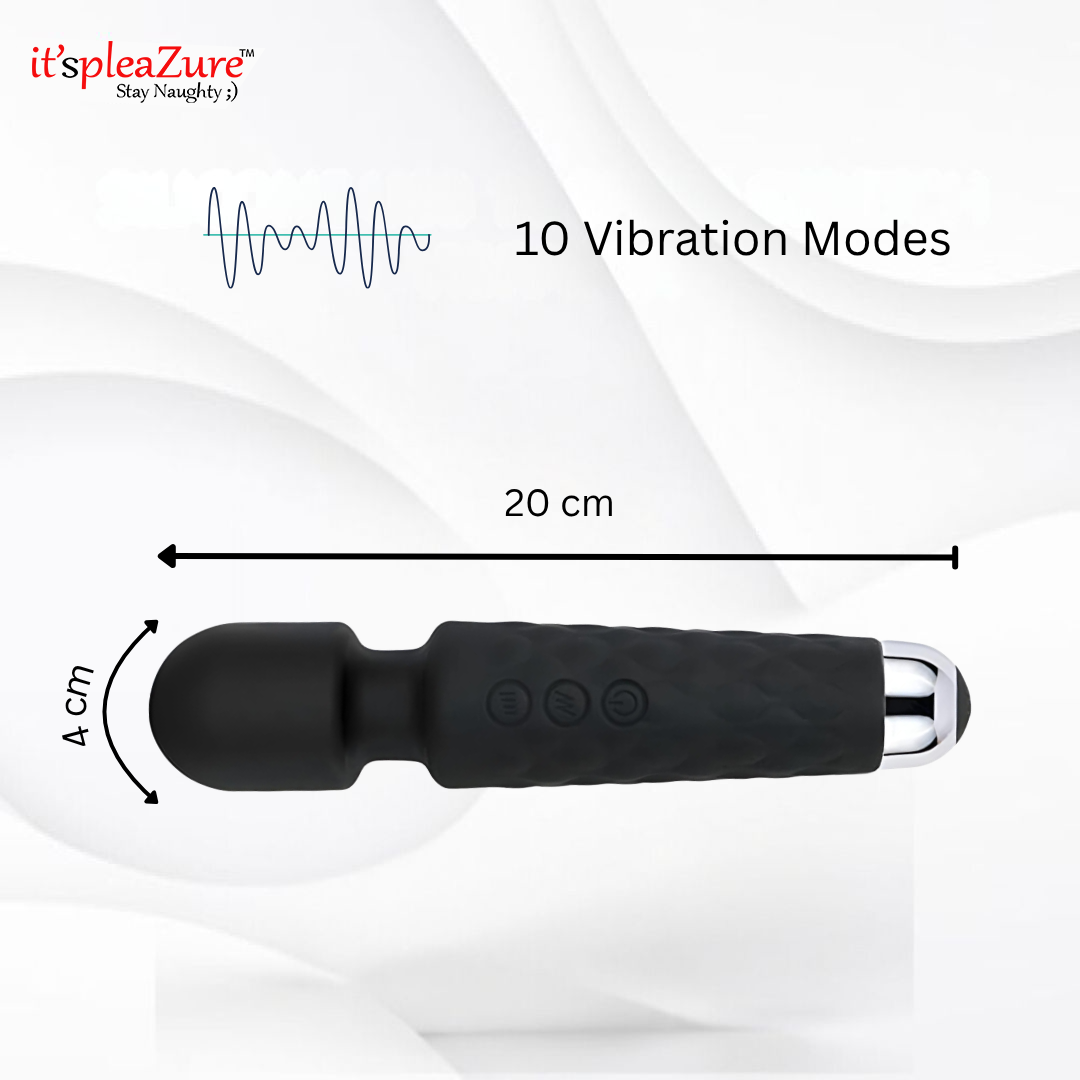 Itspleazure Black Wand Massager For Women