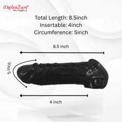 Itspleazure Black Silicone Penis Sleeve and Extender
