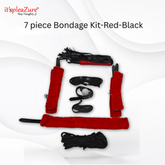Itspleazure Black 7 piece Bondage Kit-Multicolor