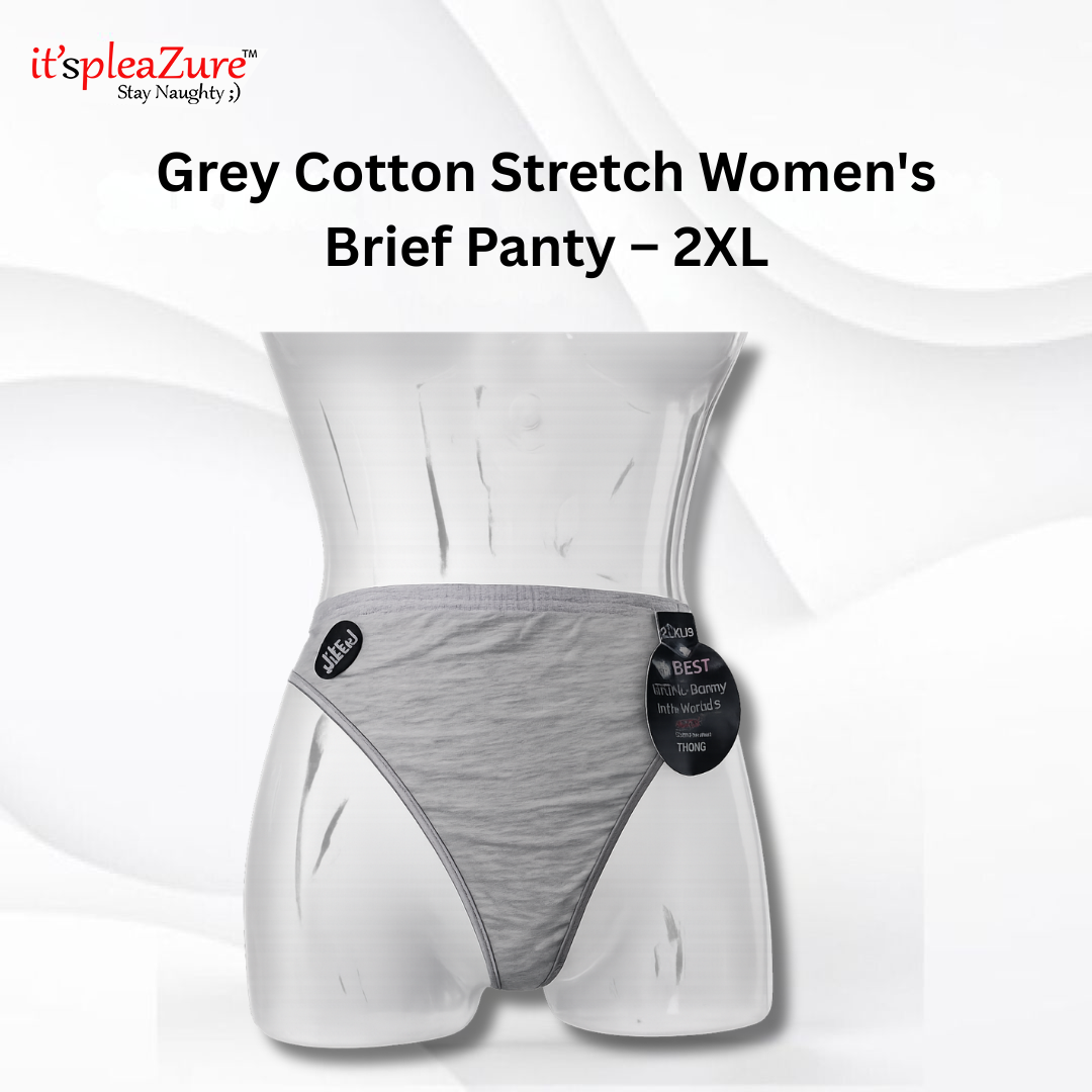 ItspleaZure's Grey Stretch Cotton Brief Panty for Women – 2XL