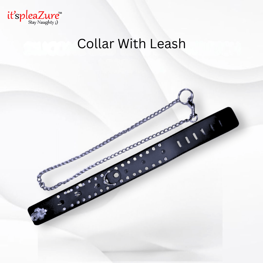 Itspleazure's Collar With Leash-Black