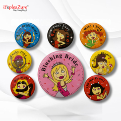 ItspleaZure's L Size Ladies Night Badge Set | 8-Piece Bridal Party Badges