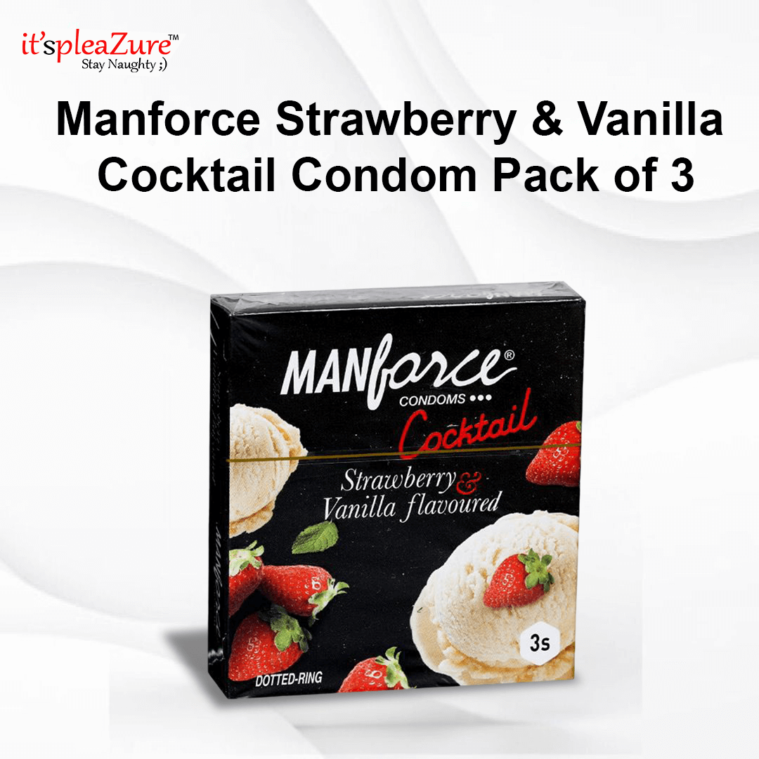 Manforce Strawberry & Vanilla Cocktail Condom Pack of 3