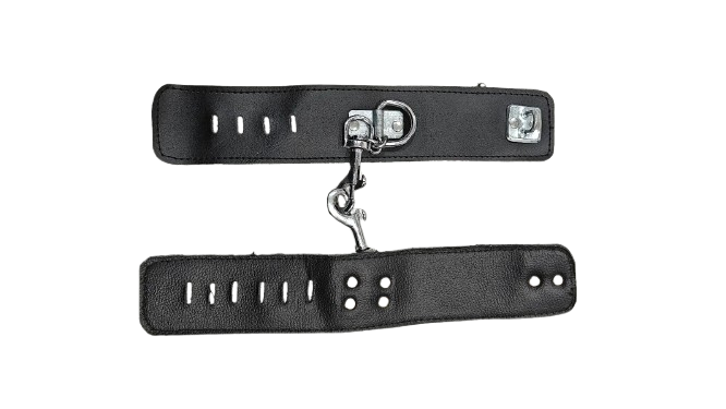 Itspleazure Black Hand Cuffs with metal connector