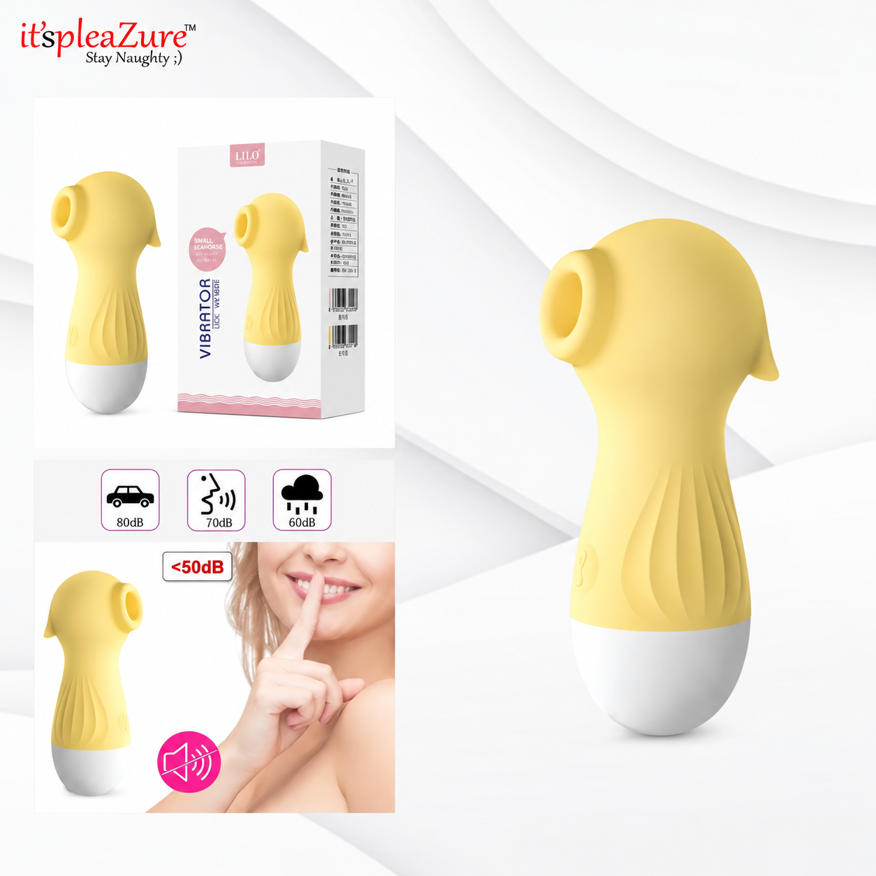 ItspleaZure Yellow Vibrating Clit Sucker – 10 Frequency Settings