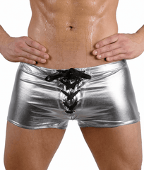 Itspleazure's Lace Up Mens Shorts-Silver