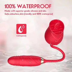 Itspleazure 2 in 1 Rose Tongue Stimulator and Vibrating Egg