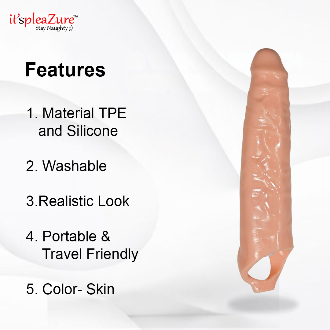 it'spleaZure Penis Extender Features - TPE/Silicone, Washable, Realistic Skin Tone