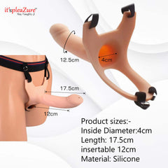 it'spleaZure Hollow Strapon dimensions – 17.5cm length, 4cm diameter, 12cm insertable, made from soft silicone.