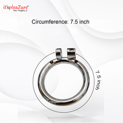 Silver ring with measurement details on a white background, featuring 'it's pleazure' branding.