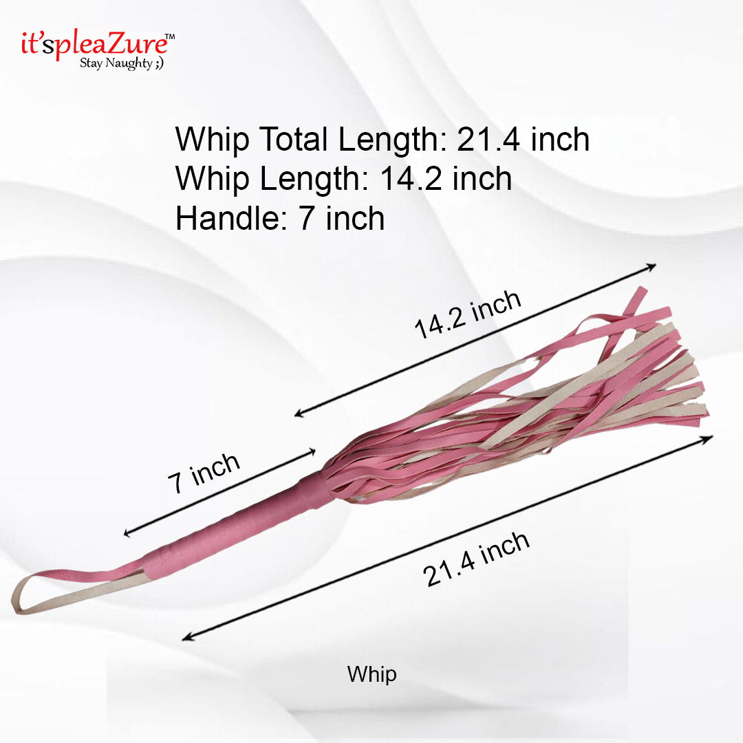 Pink 7-piece bondage kit by it'spleaZure – includes straps, rope, and whip.