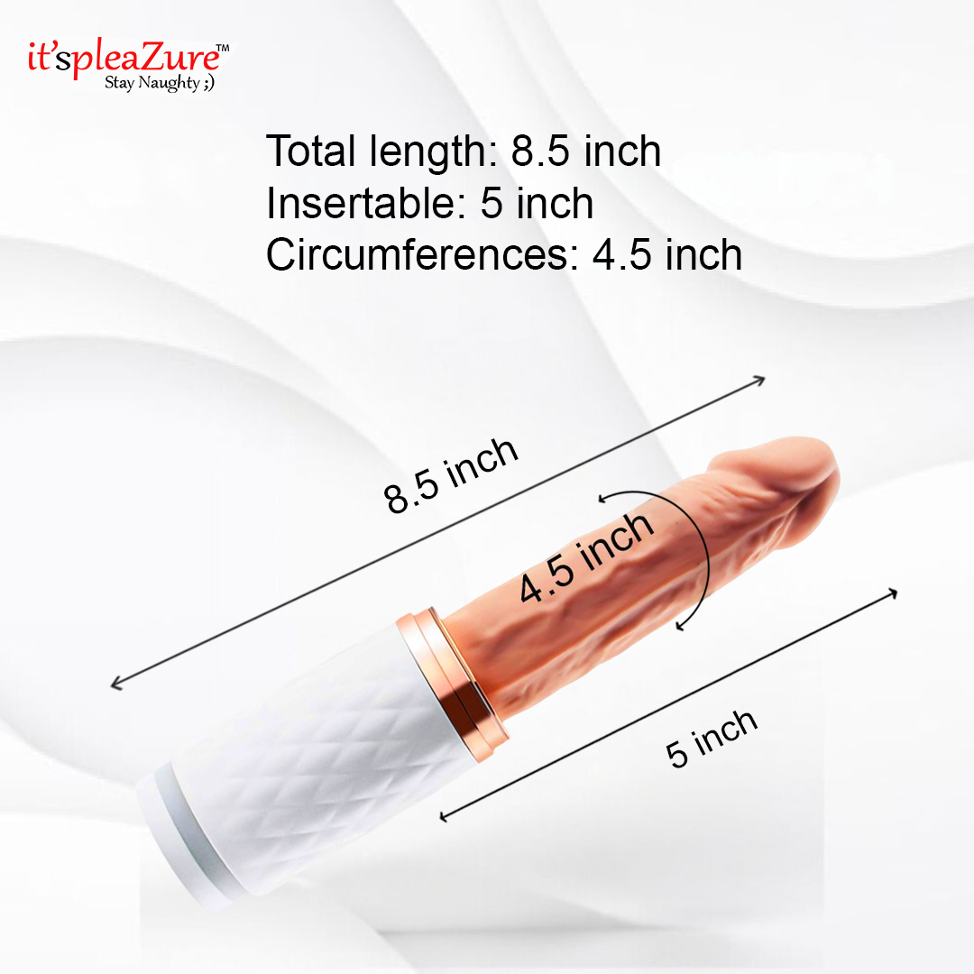 Size guide: 8.5-inch thrusting machine (5-inch insertable) with 4.5-inch girth