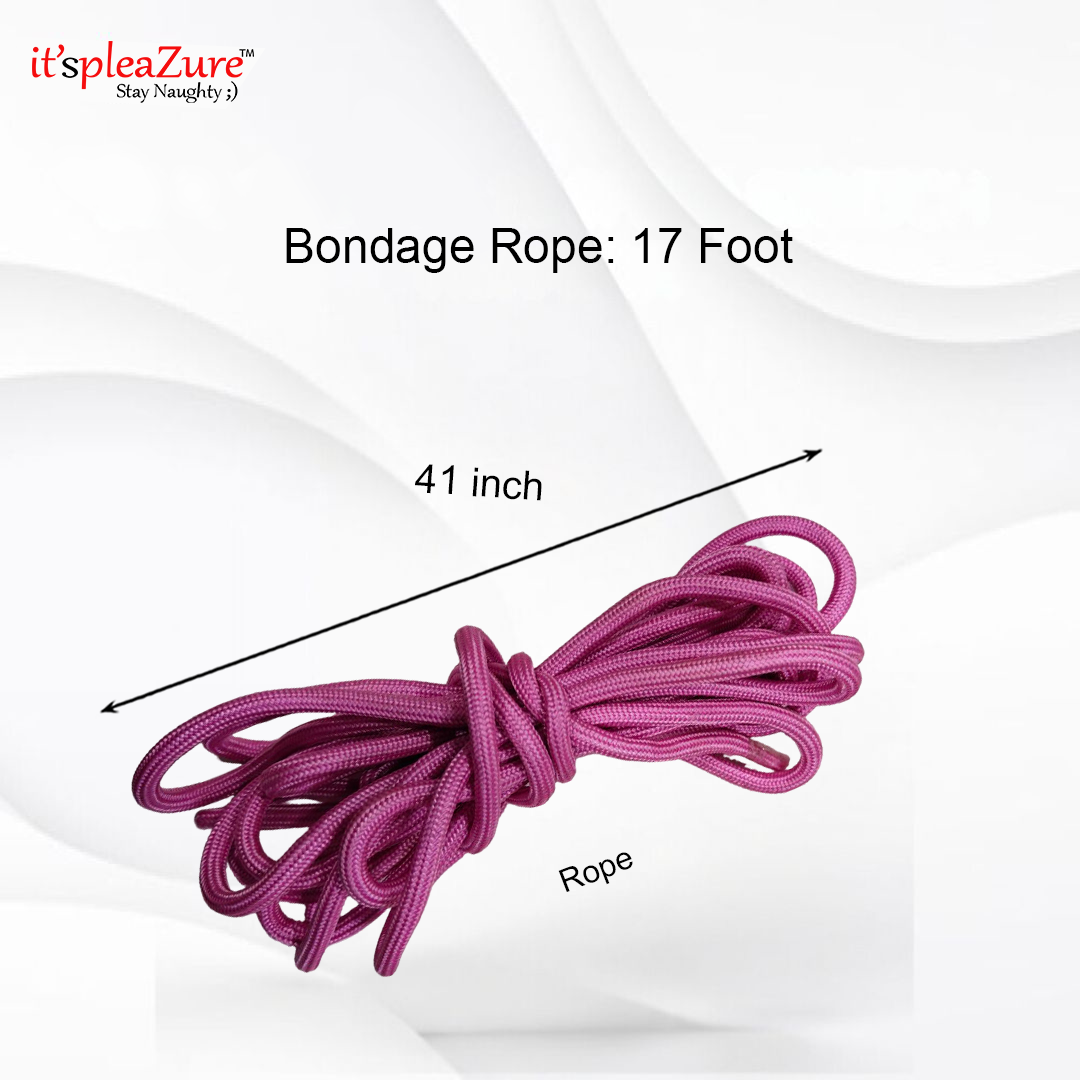 17-foot bondage rope – soft nylon for safe restraint