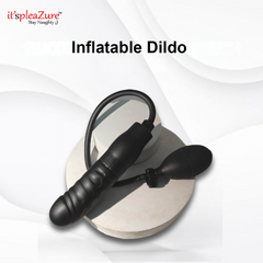 Inflatable dildo with 'it's pleAZure' branding on a white background