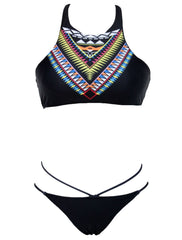 Black Printed Bikini