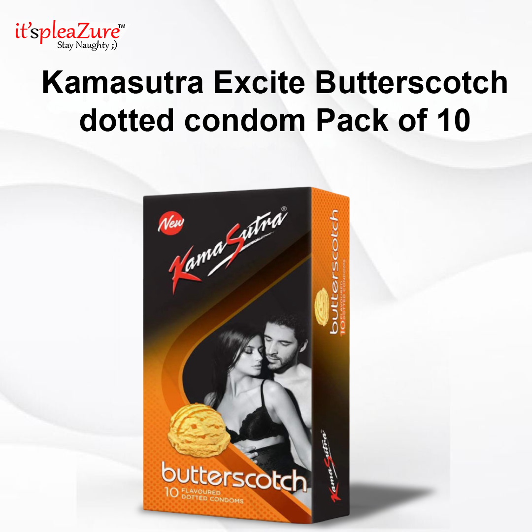 Pack of 10 Kamasutra Excite Butterscotch flavored dotted condoms by itspleaZure

