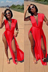 ItspleaZure Red Polyester Cutout Dress