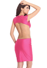 ItspleaZure Pink Back Less Cutout Mini Dress