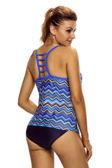 ItspleaZure Holiday Waves Cutout Racerback Tankini Top