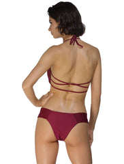 ItspleaZure Maroon Strappy Bikini Swimsuit For Women