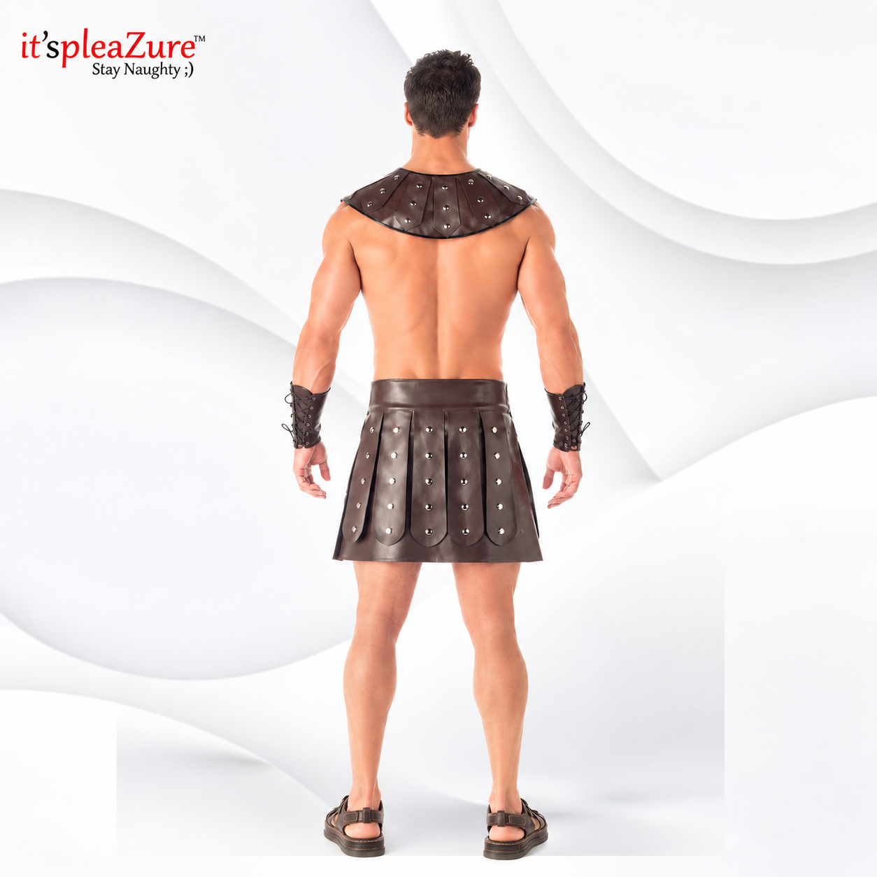 ItspleaZure's Men's Barbarian Warrior Costume Set - Free Size | Gladiator-Inspired Outfit