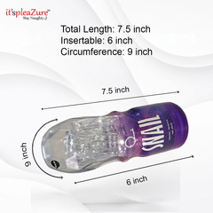 Sexual product with measurements on a white background