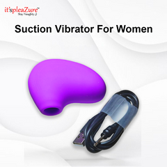 Purple suction vibrator for women with a cable on a white background, featuring the 'it's pleazure' brand.