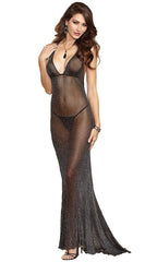 ItspleaZure Black Sheer Mesh Lingerie Dress