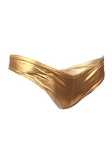Itspleazure Hot Golden Sexy Metallic Underwear for Women