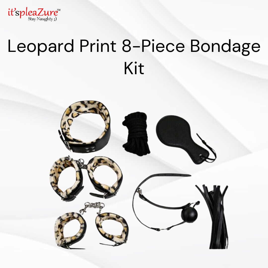 10 Piece Leopard Print Bondage Kit BDSM
