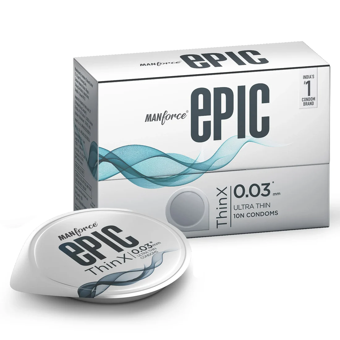Manforce Epic ThinX 0.03 mm Ultra Thin Condoms, Lubricated Latex Condoms