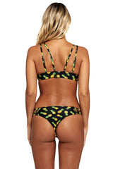ItspleaZure Black Pineapple Printed Bikini Set for Women