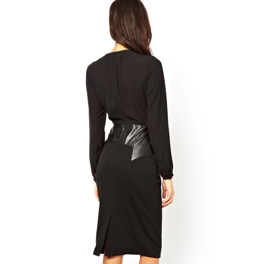 ItspleaZure Black Full Sleeve A-Line Bodycon Dress